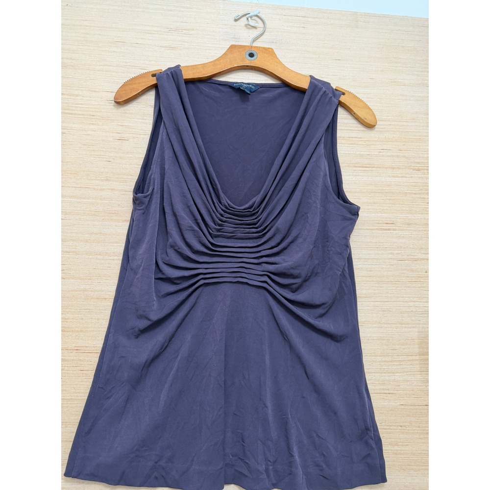 Banana Republic Purple Cowl Neck Ruched Sleeveless Jersey Top Small